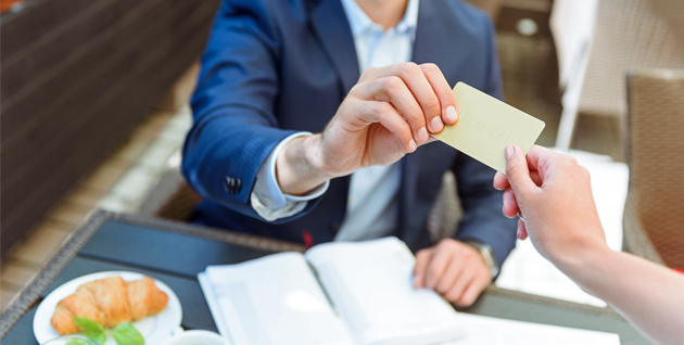 Man paying by credit card